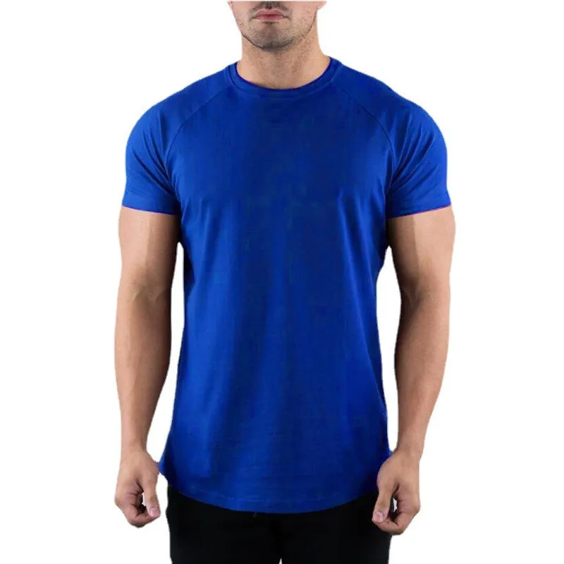 Plain-Gym-T-shirt-Men-Summer-Fitness-Clothing-O-Neck-Short-Sleeve-T-shirt-Cotton-Slim-4