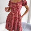 Women-Casual-Ruffles-Short-Sleeve-Floral-Print-A-Line-Dress-4