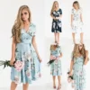 Women-Summer-Casual-Chiffon-Dress-Boho-Midi-Flowers-Printed-Short-Sleeve-V-neck-Dress-Evening-Party-1