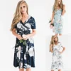 Women-Summer-Casual-Chiffon-Dress-Boho-Midi-Flowers-Printed-Short-Sleeve-V-neck-Dress-Evening-Party-2