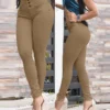 Autumn-Women-s-High-Waist-Pocket-Design-Skinny-Pants-Button-Pocket-Design-Casual-Bottoms-3