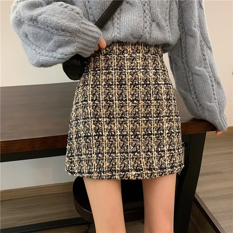 Fall-Winter-Plaid-Wool-Skirt-Womens-Plus-Size-Thick-Woolen-Glitter-Mini-Tweed-Skirt-Saia-Feminina-2