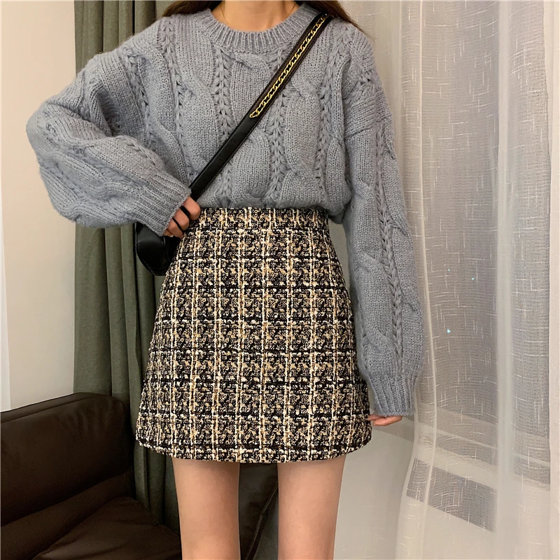 Fall-Winter-Plaid-Wool-Skirt-Womens-Plus-Size-Thick-Woolen-Glitter-Mini-Tweed-Skirt-Saia-Feminina-3