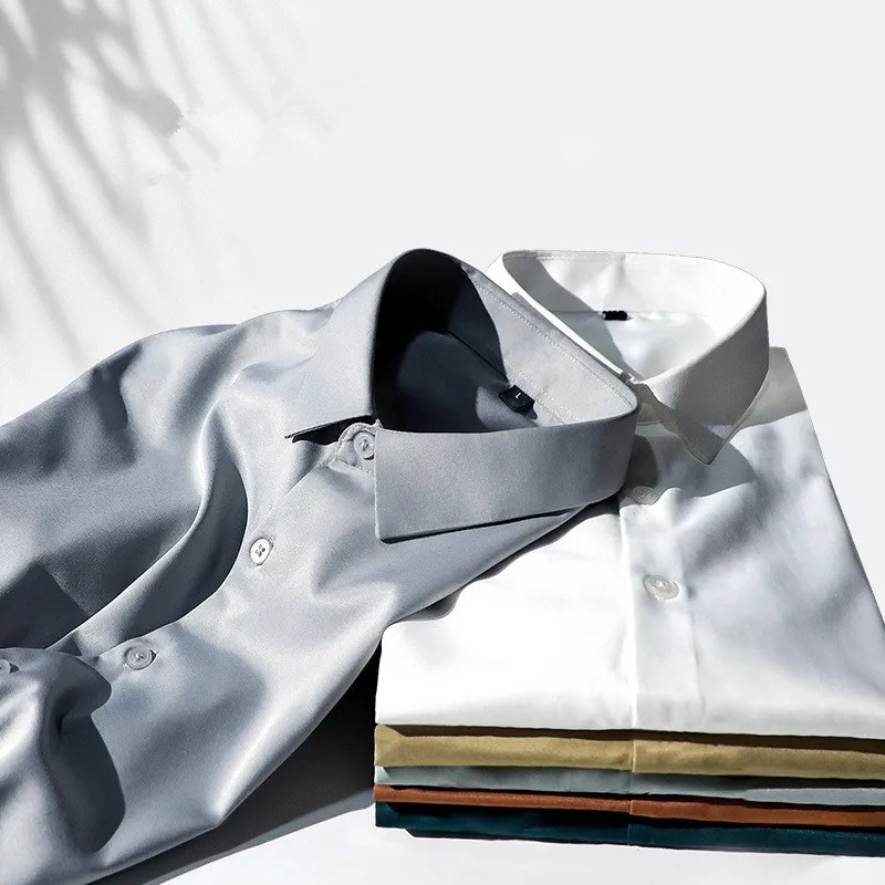 Luxury-Men-s-Social-Dress-Shirts-Spring-Autumn-Smooth-Soft-Wrinkle-resistant-Non-iron-Solid-Color-2