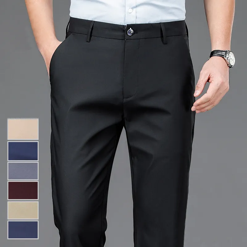 Male-Pants-Stretch-Solid-Black-Smart-Casual-Men-s-Trousers-Office-Quick-Dry-Suit-Pants-New