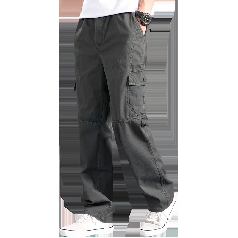 New-Cargo-Pants-Men-s-Loose-Straight-Oversize-Clothing-Solid-Grey-Versatile-Work-Wear-Black-Joggers-3