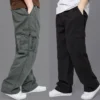 New-Cargo-Pants-Men-s-Loose-Straight-Oversize-Clothing-Solid-Grey-Versatile-Work-Wear-Black-Joggers-4