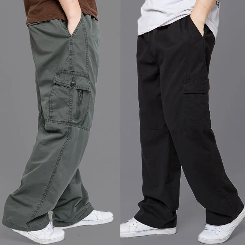 New-Cargo-Pants-Men-s-Loose-Straight-Oversize-Clothing-Solid-Grey-Versatile-Work-Wear-Black-Joggers-4
