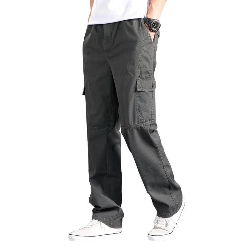 New-Cargo-Pants-Men-s-Loose-Straight-Oversize-Clothing-Solid-Grey-Versatile-Work-Wear-Black-Joggers-5