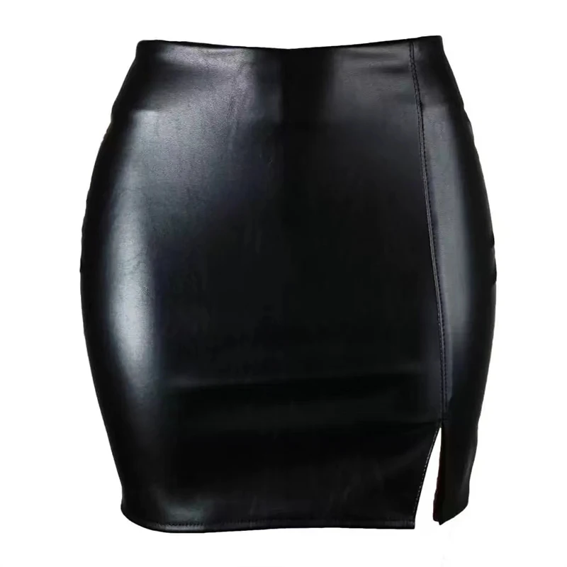 Sexy-High-Waist-Wrapped-Hip-Skirt-Women-Leather-Black-Comfortable-Split-Short-Lady-Skirt-Party-Dress-3