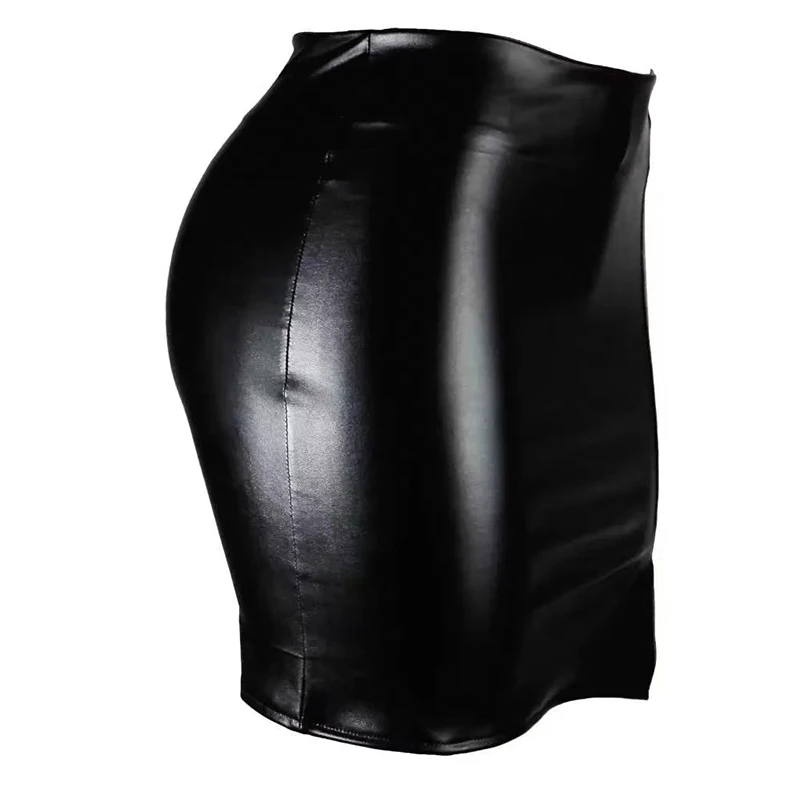 Sexy-High-Waist-Wrapped-Hip-Skirt-Women-Leather-Black-Comfortable-Split-Short-Lady-Skirt-Party-Dress-4