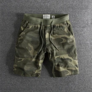 Summer Fashion High Quality Men's Camouflage Shorts America Military Style Elastic Waist Vintage Casual Loose Cozy Jogging Pants