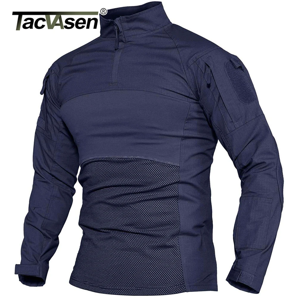 TACVASEN-Mens-Military-Combat-Shirts-1-4-Zip-Long-Sleeve-Tactical-Hunting-Shirts-Outdoor-Hiking-Army-2