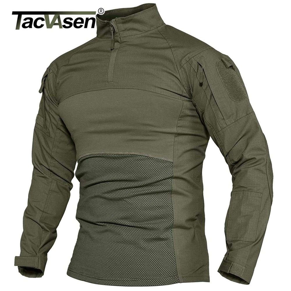 TACVASEN-Mens-Military-Combat-Shirts-1-4-Zip-Long-Sleeve-Tactical-Hunting-Shirts-Outdoor-Hiking-Army-3